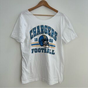 NFL Chargers football off the shoulder T-shirt